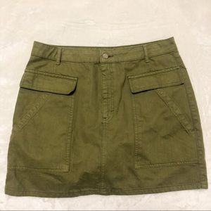 topshop army green utility mini skirt